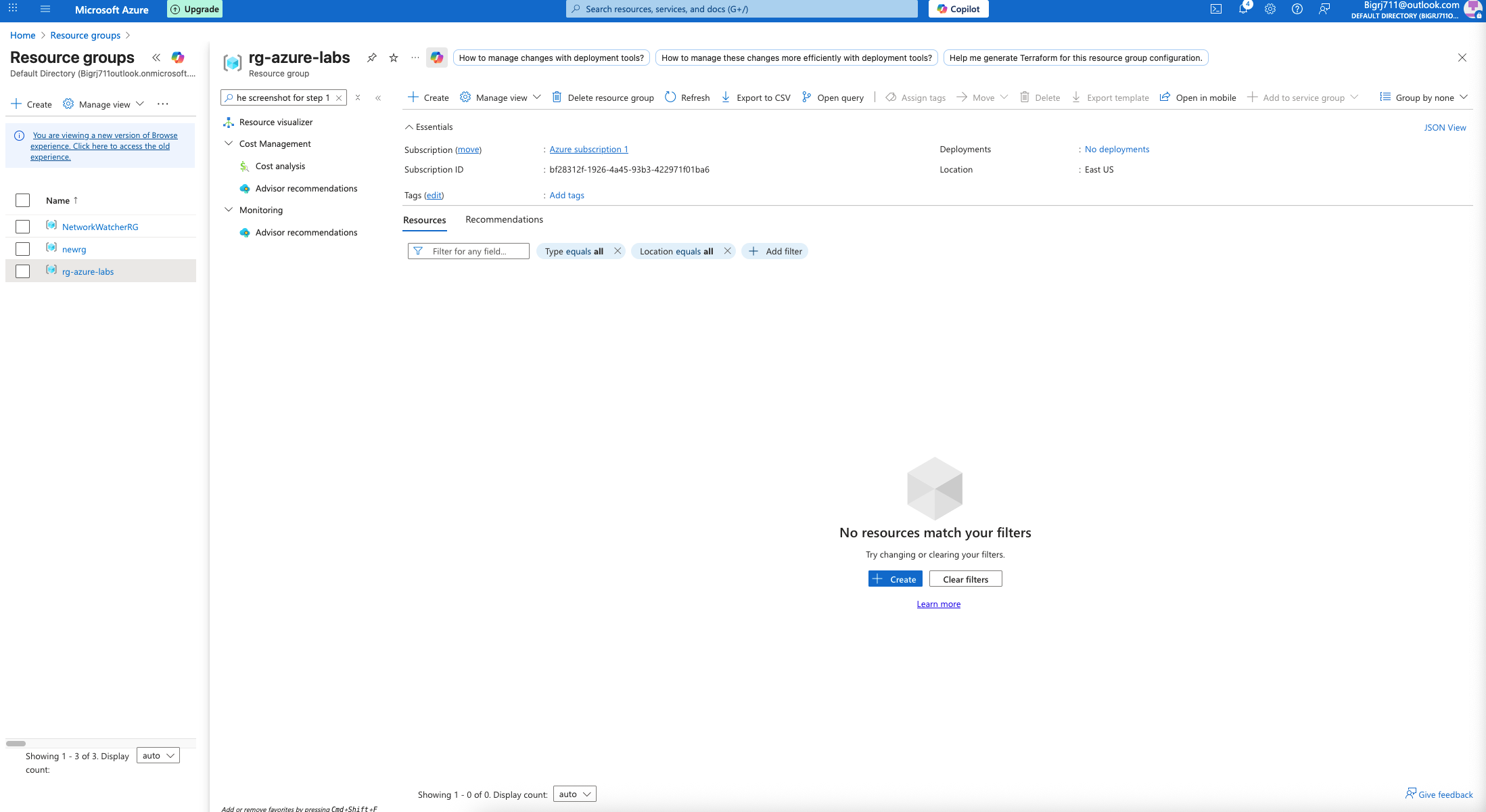 Resource Group Created